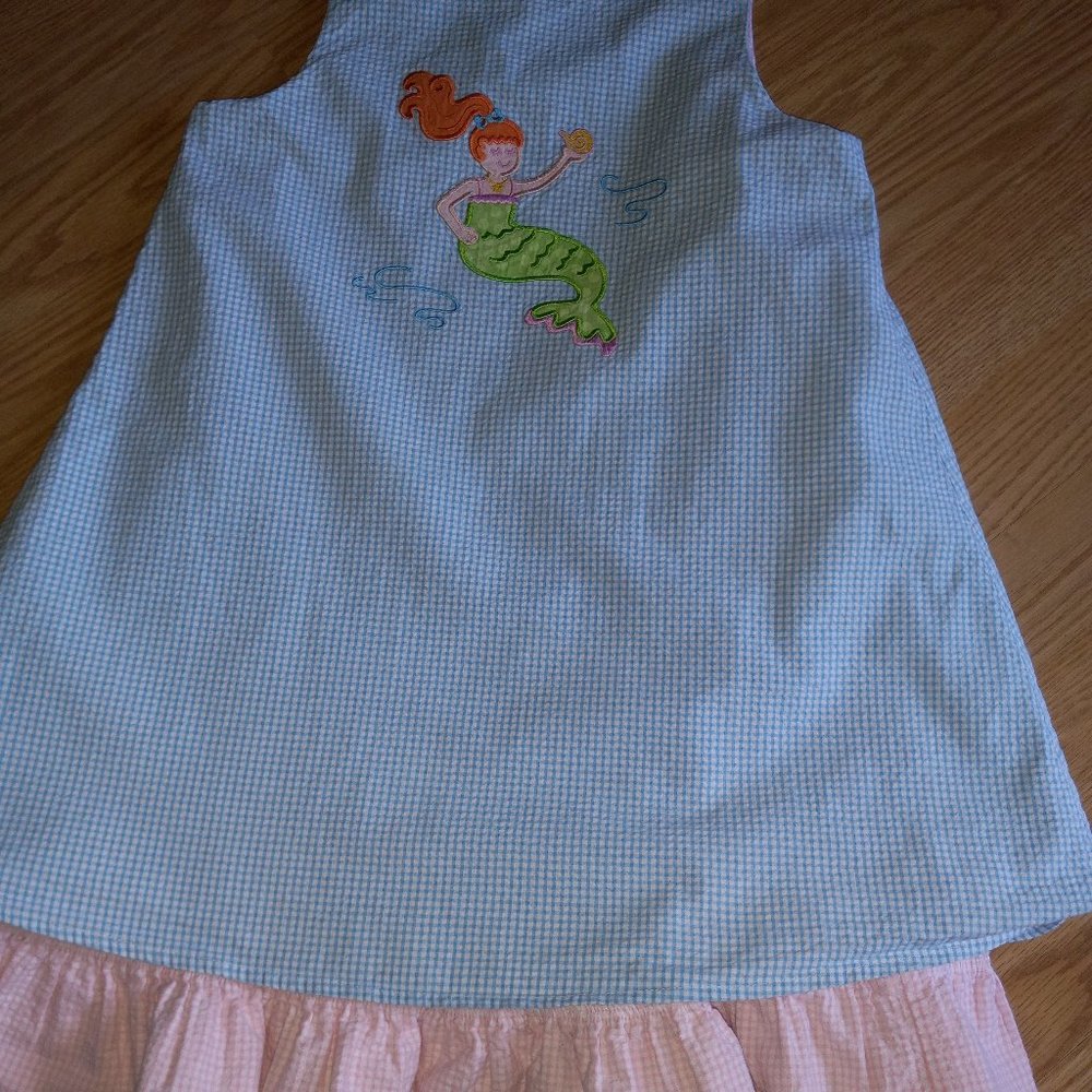 Vintage Mulberry St. Girls Size 5 Seersucker Dress